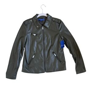 NWT Apt 9 Women's Faux Green Leather Jacket Size: Small